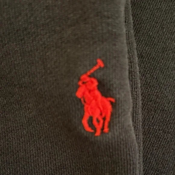 Polo by Ralph Lauren Black Sweatpants with Red Logo - Picture 2 of 4